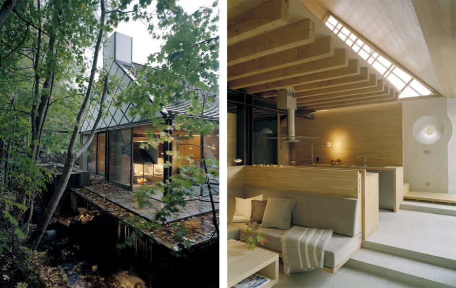 views of the home through large windows 