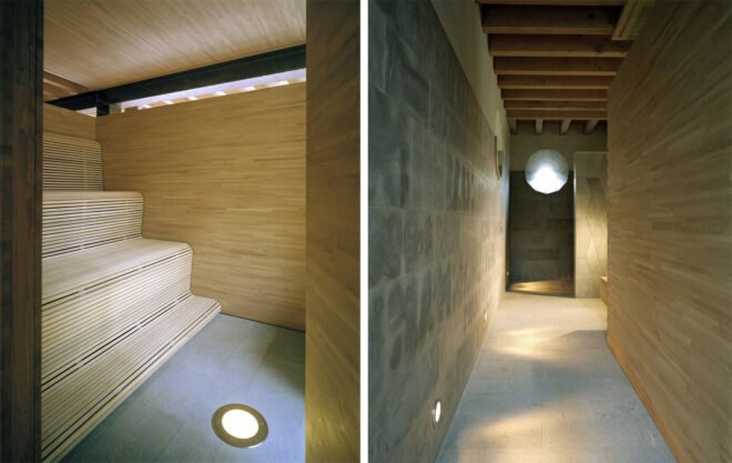 home's sauna and hallway