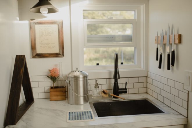 kitchen with large sink and window