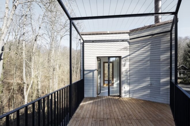 home's timber deck area