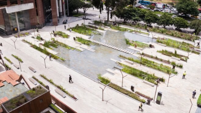 small pond spaces with greenery