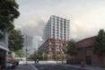 white tower building with concave apartment windows