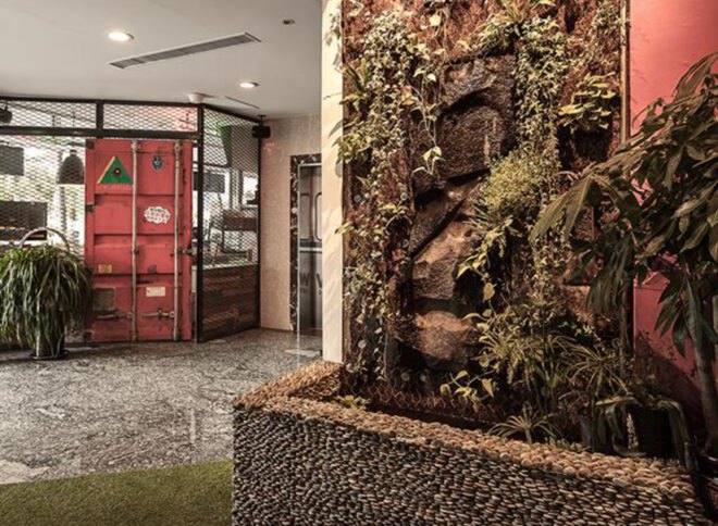 a green living wall