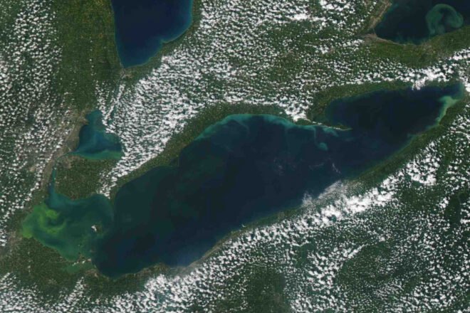 satellite view of Lake Erie