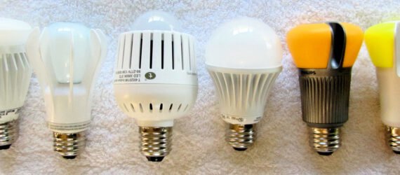 several shapes and sizes of various LED light bulbs