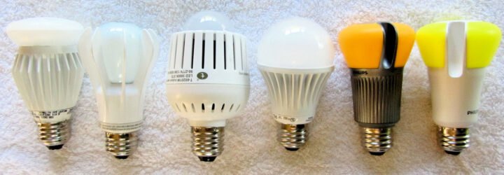 several shapes and sizes of various LED light bulbs