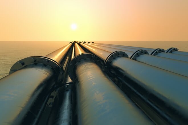 image of pipes during sunset