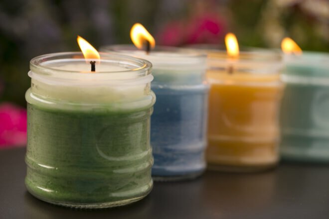 scented candles burning