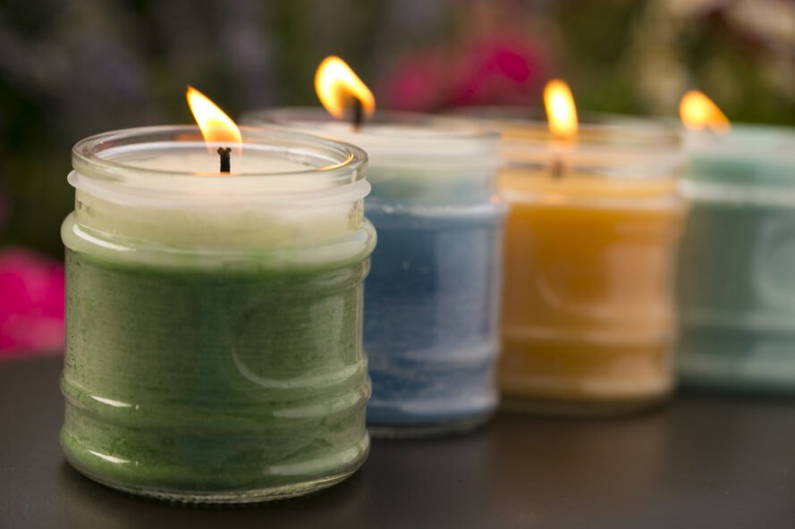 scented candles burning 