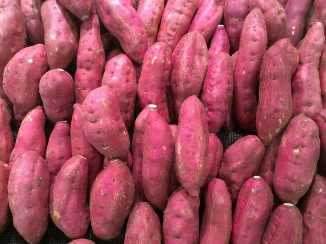 dark red sweet potatoes