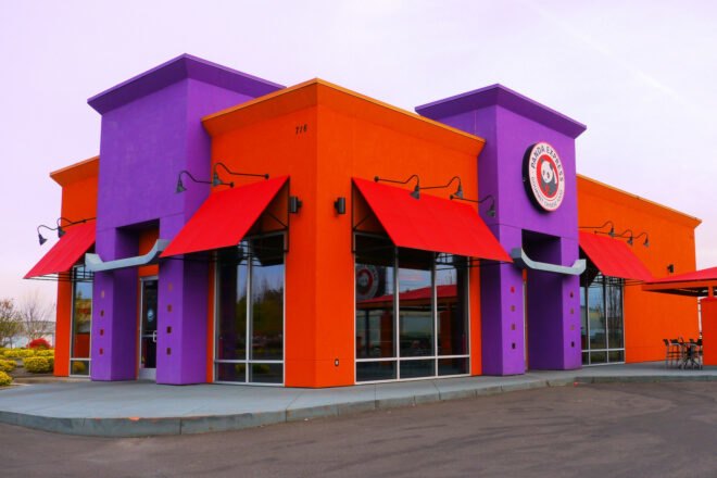 purple and orange Panda Express restaurant