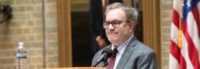 Andrew Wheeler at a podium