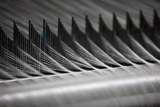 yarn being weaved