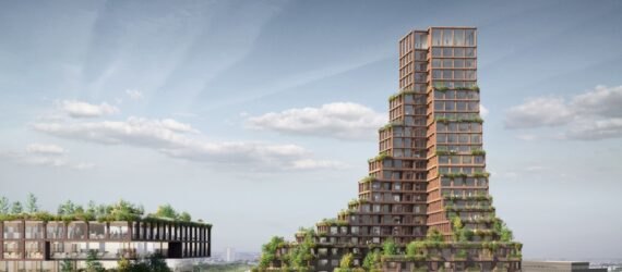 rendering of terraced apartment building