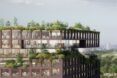 rendering of roofs covered in plants