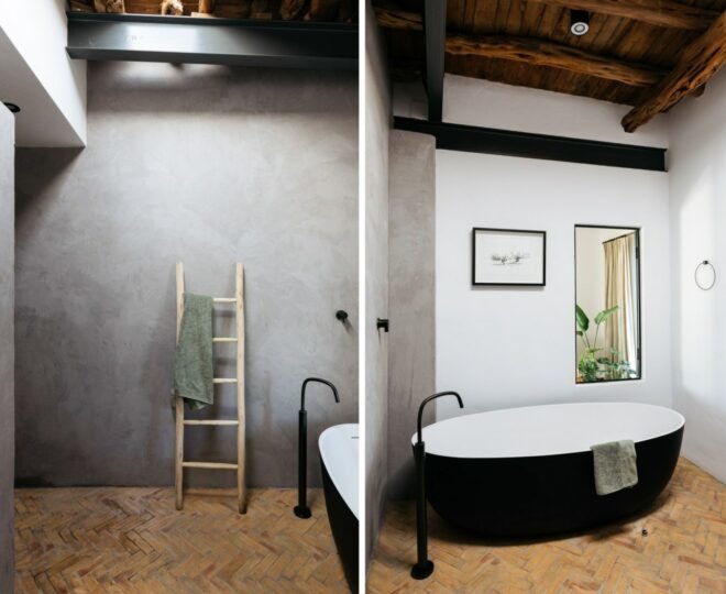 large bathroom with oval tub