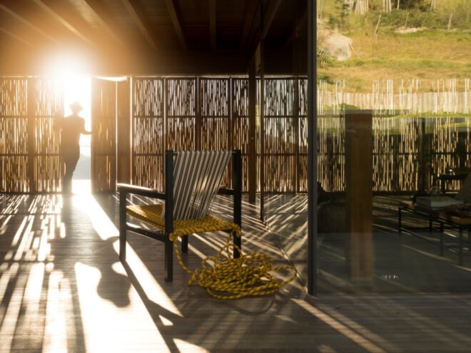 chairs beside vertical screens