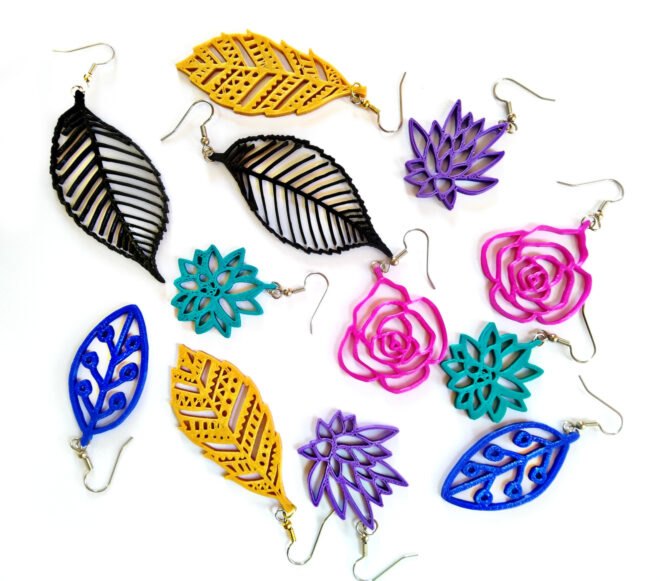 collection of nature-inspired pendant earrings