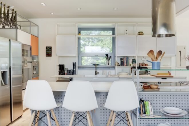 bar seats at a kitchen island