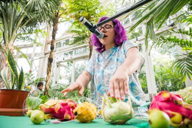 Angelica Negron playing her vegetable synth