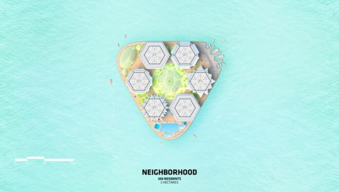 diagram of 300-resident neighborhood