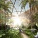 rendering of people walking inside a greenhouse