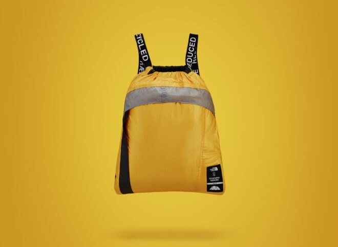 yellow backpack with black straps