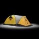 yellow, gray and black north face tent