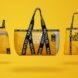 yellow tote bags and backpacks