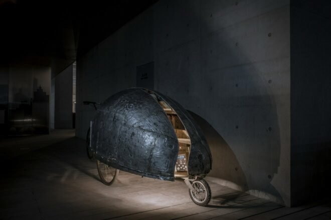 bike with metal covering