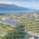 rendering of building with wave-like facade