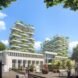 rendering of greenery-filled facade of tall building