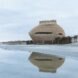 oval wooden bird observatory