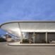 bus station with curved awning