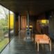indoor of home with wooden floors and brown furniture
