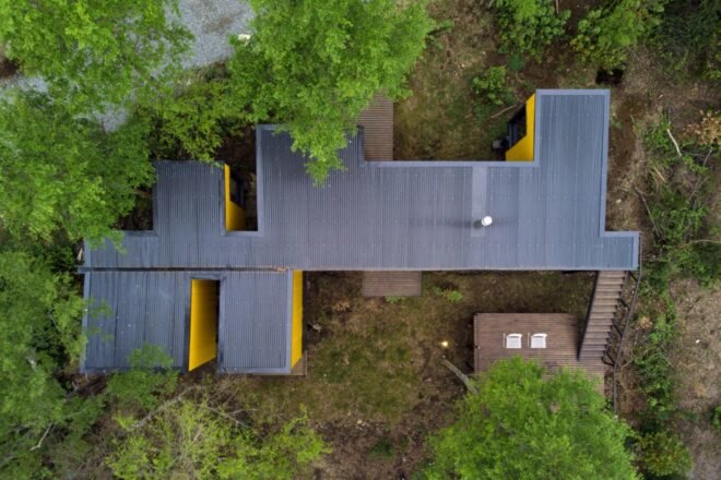 aerial view of home
