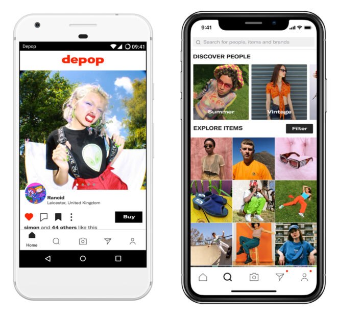 depop app homepage
