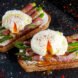 egg, prosciutto and asparagus on grilled bread