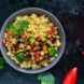 bowl of grains and roasted veggies