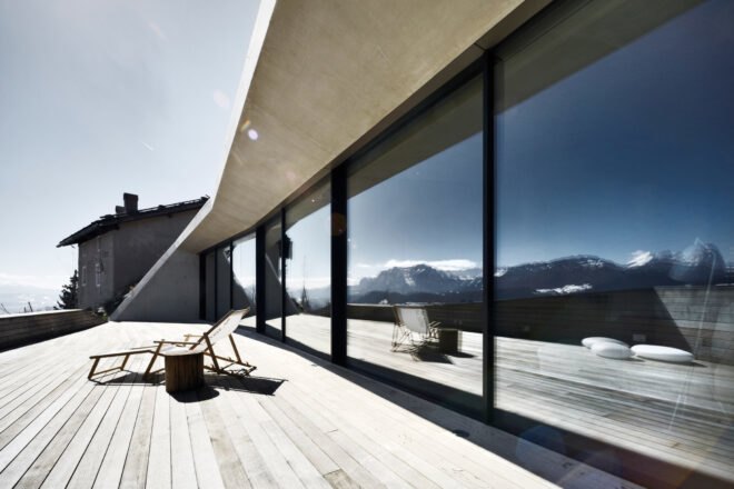 chair on wood deck