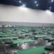 room full of green cots