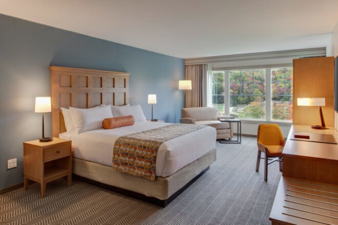 interior shot of a guest room at Glen House