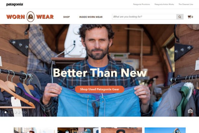 Patagonia worn wear website homepage