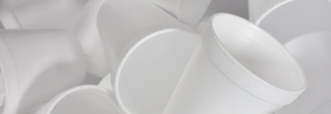 lot of white plastic foam cups