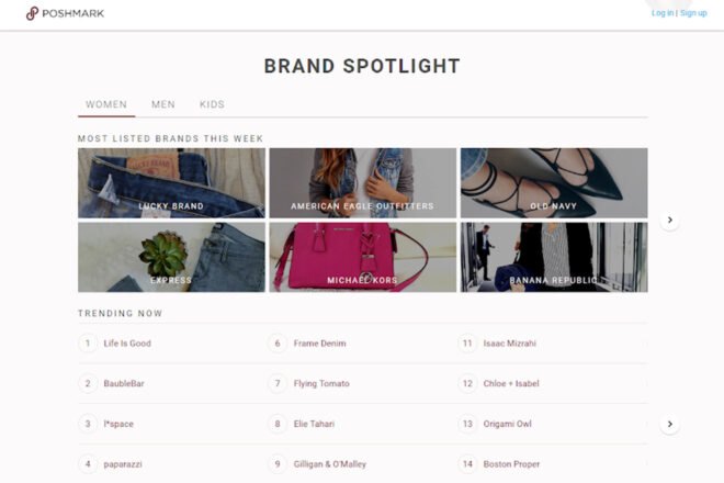 poshmark website homepage