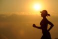 woman's silhouette running at sunset
