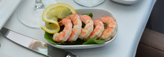 shrimp on white plate