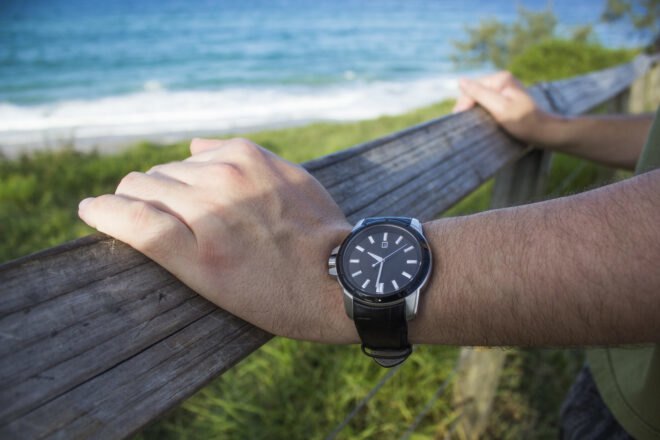 close up of man's watch
