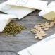 packets of seeds on wood table