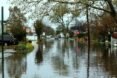 residential streets flooded with storm waters